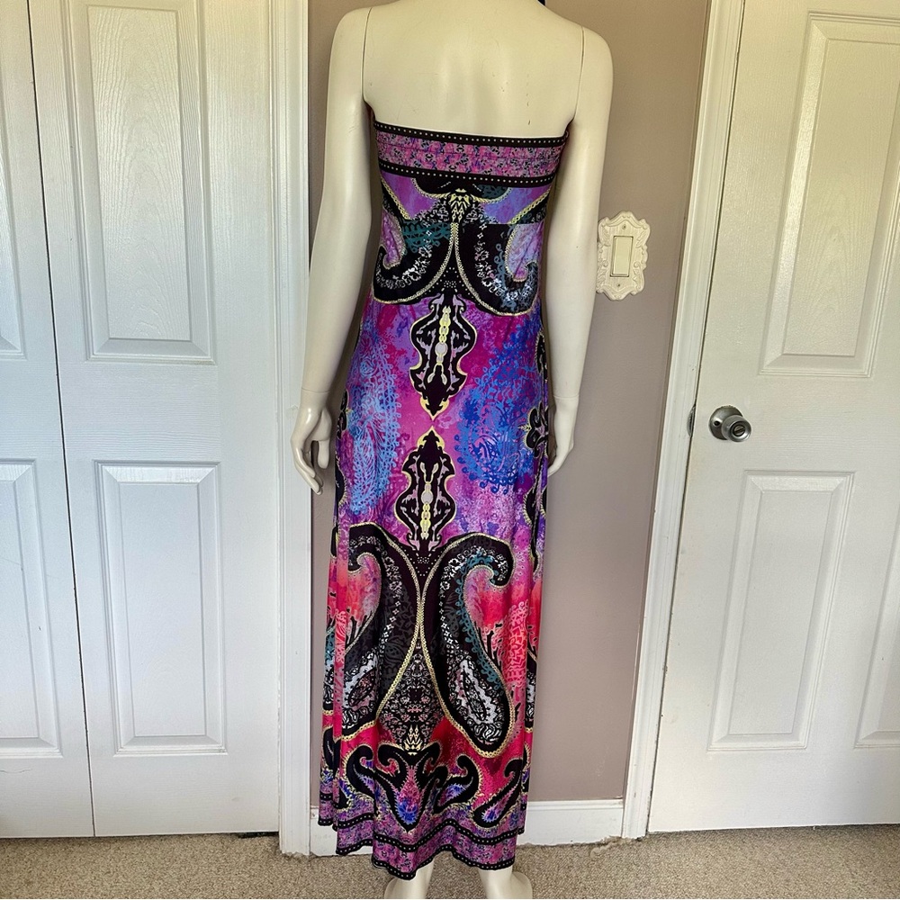 Boston Proper print maxi dress strapless cutout - Picture 4 of 5